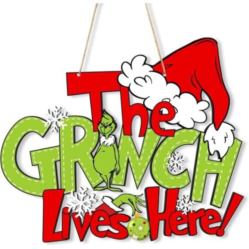 Christmas Decorations Hanging Sign Christmas‎ Wooden Door Sign Thief Stole Decor